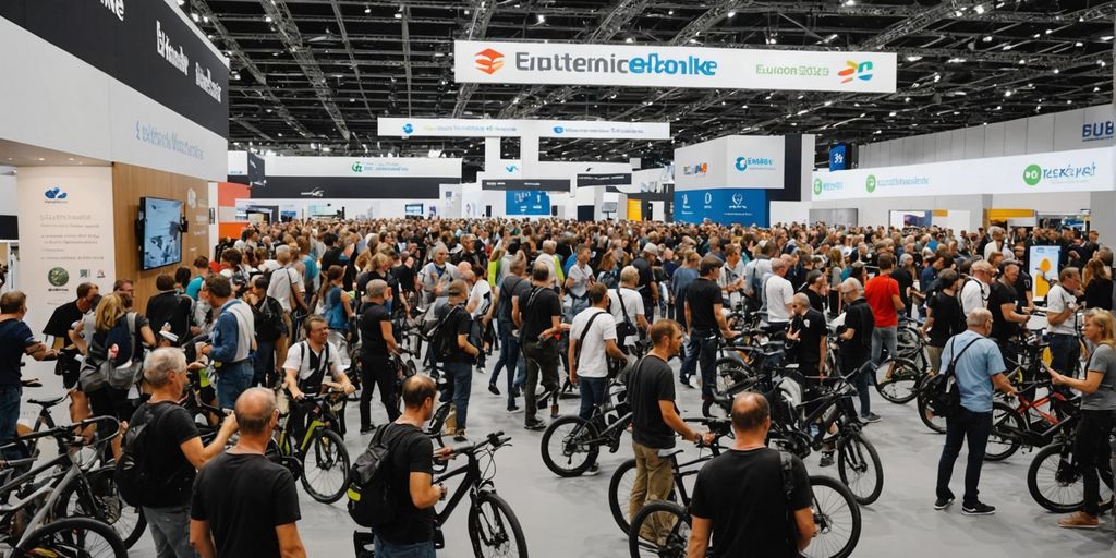 Eurobike 2024 event with e-bikes and start-up booths