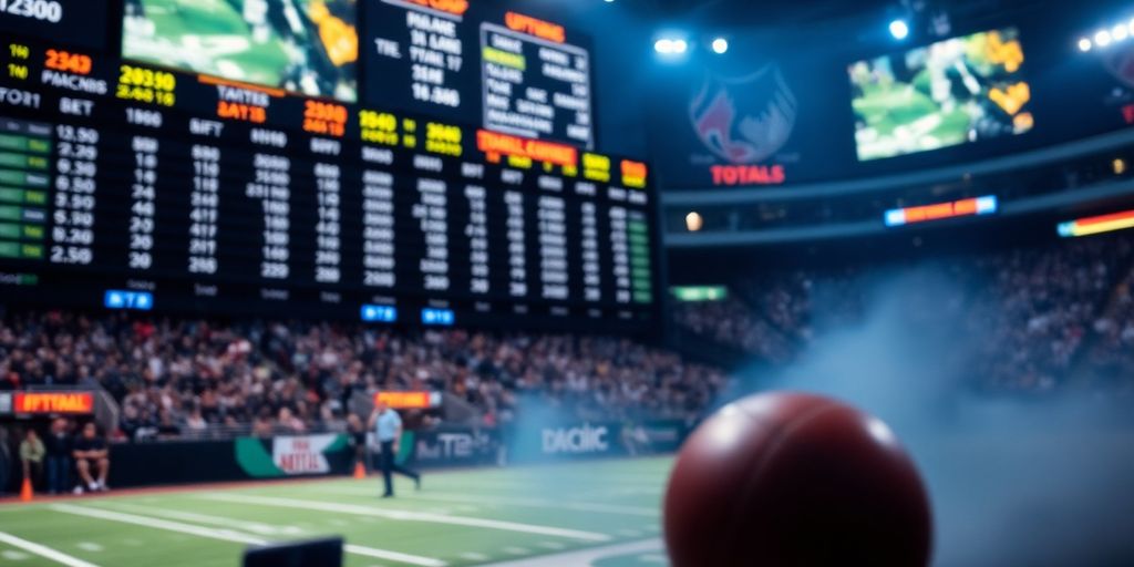 Sports betting totals lines with action.