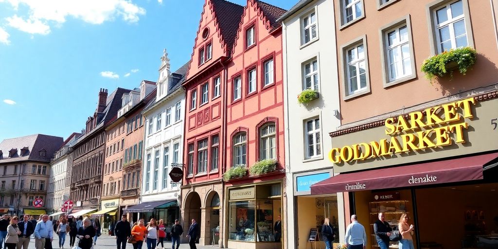 Vue de la rue près de GOLDMARKET à Strasbourg.