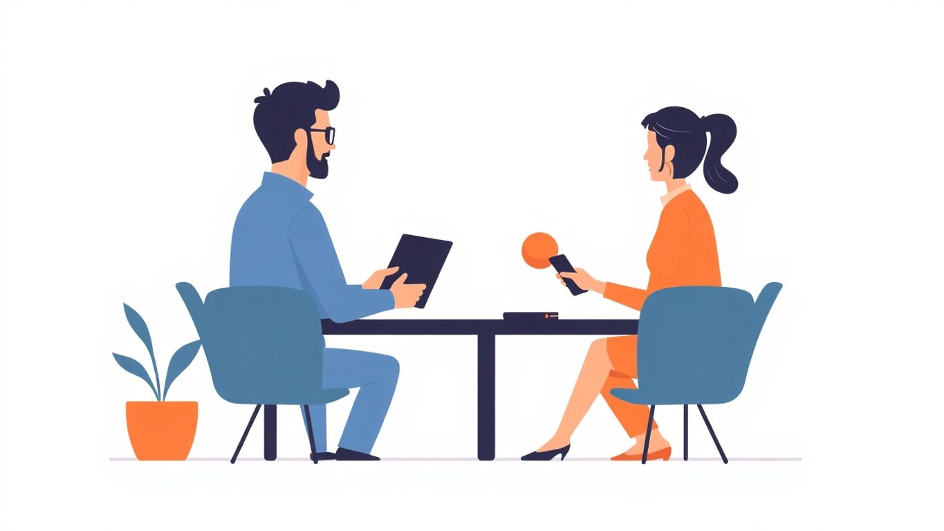 Illustrasjon av team som diskuterer logo design revisjoner