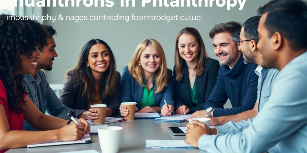 Group discussion on modern philanthropy and social innovation.