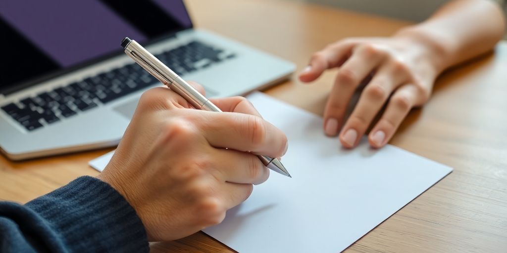 Person writing cover letter for volunteer work