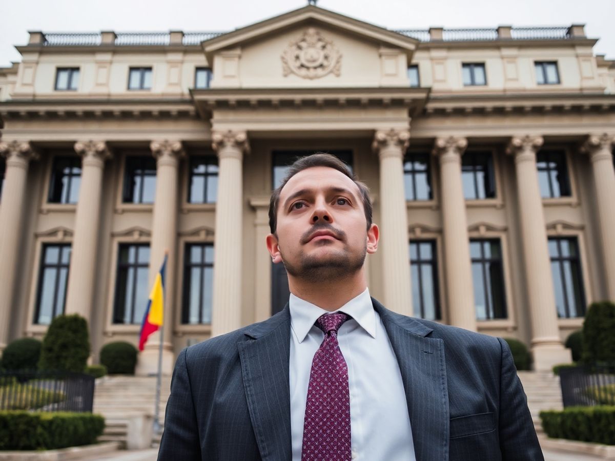 Justiție româneasca, clădire tribunal, român în costum