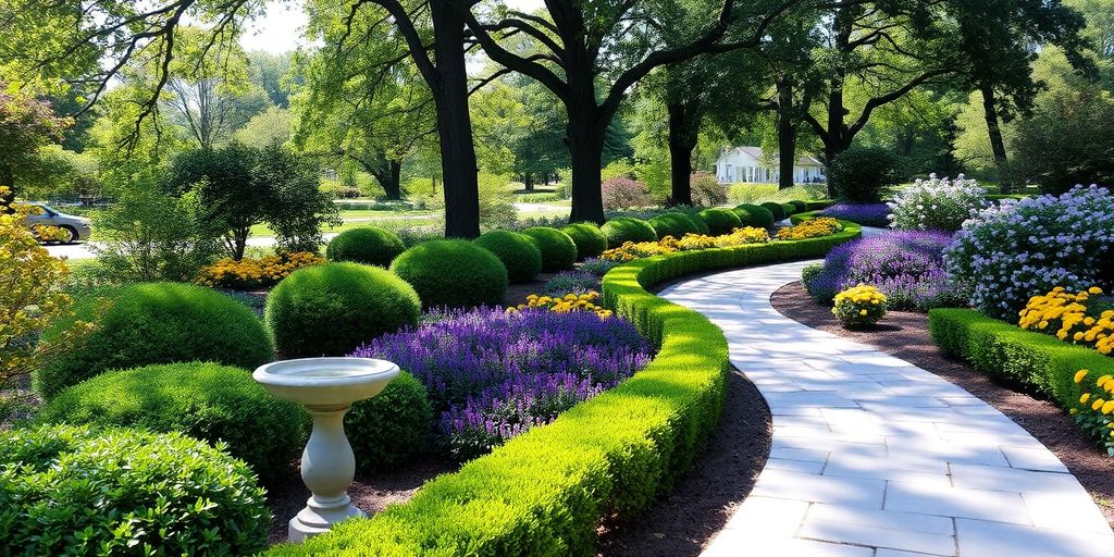 Modern garden pathway with classic Ottawa landscaping.