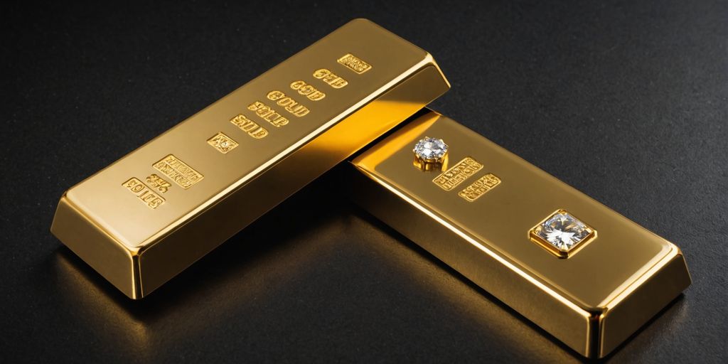 Gold bar and diamond comparison