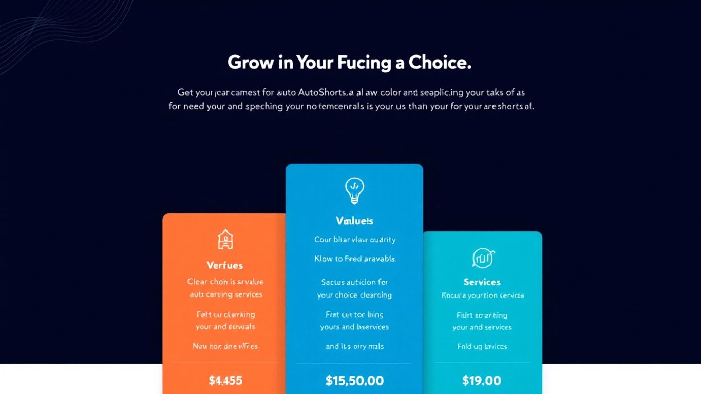 Colorful pricing plans for AutoShorts.ai services.