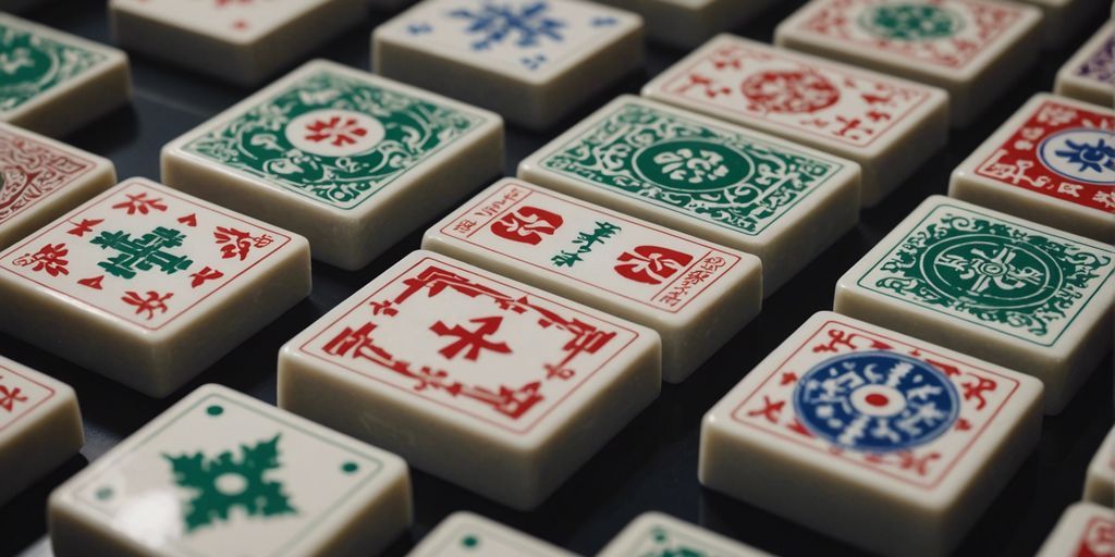 Comparison of standard and unique Mahjong tile sizes with different designs and measurements.