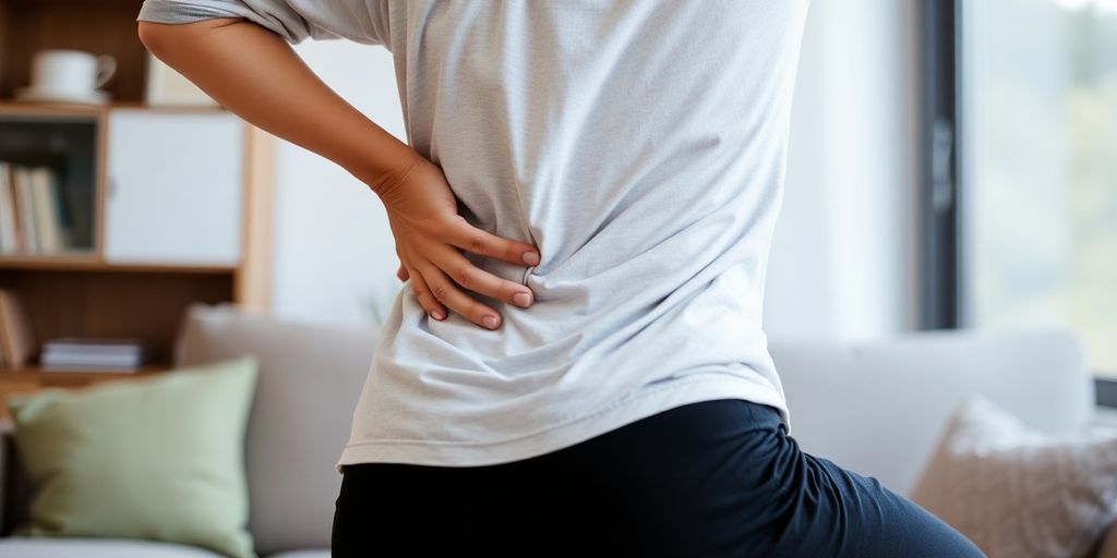 Simple At-Home Stretches for Lower Back Pain Relief in Albany 2 Person performing a simple lower back stretch at home.