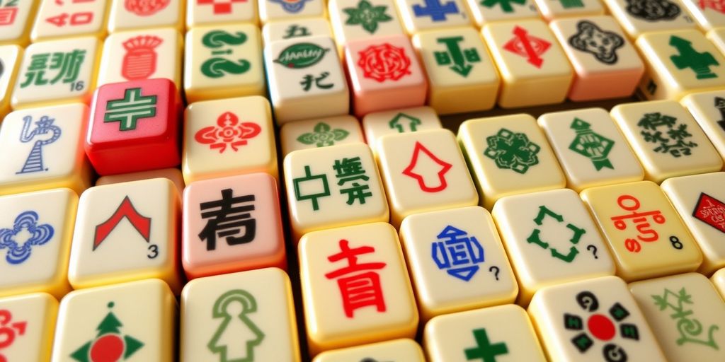 Colorful American Mahjong tiles in a neat grid.