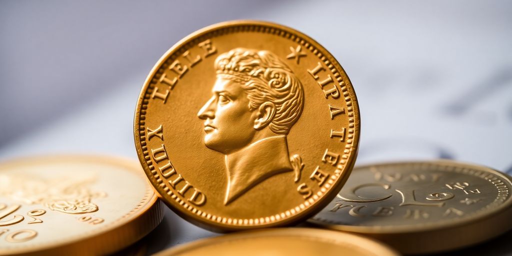 Monnaie Napoléon en or avec détails exquis.