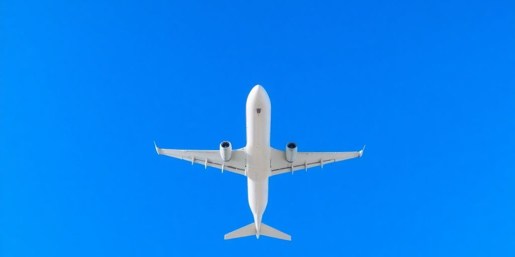 Vue aérienne d'un avion en vol dans le ciel.