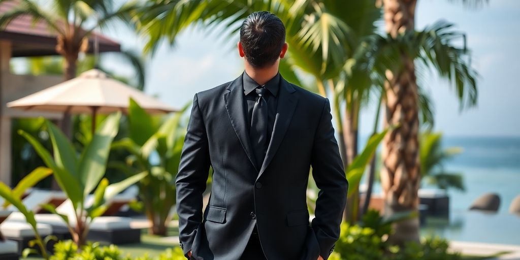 Professional security guard in Bali ensuring safety and protection.