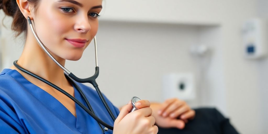 Physician Assistant examining patient heart.
