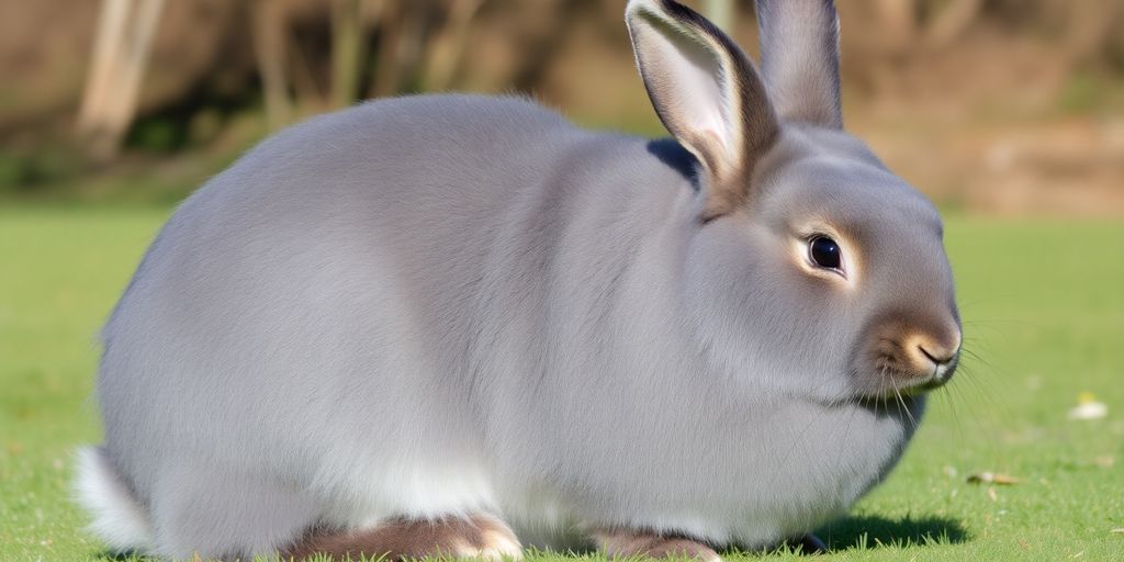 Photo of a large Flemish Giant rabbit.