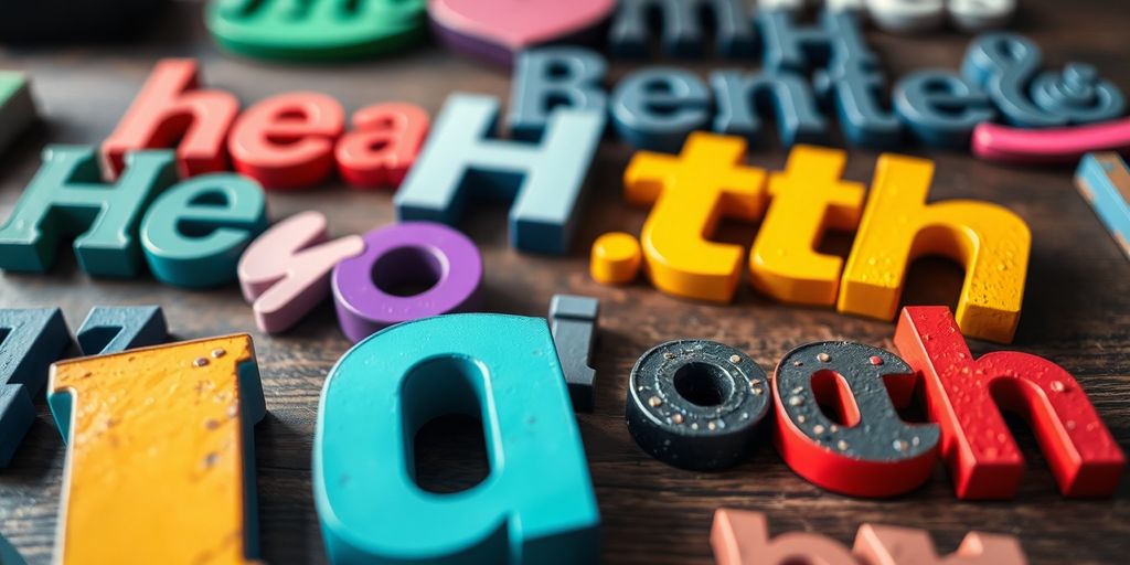 Diversas tipografías sobre un fondo colorido y creativo.