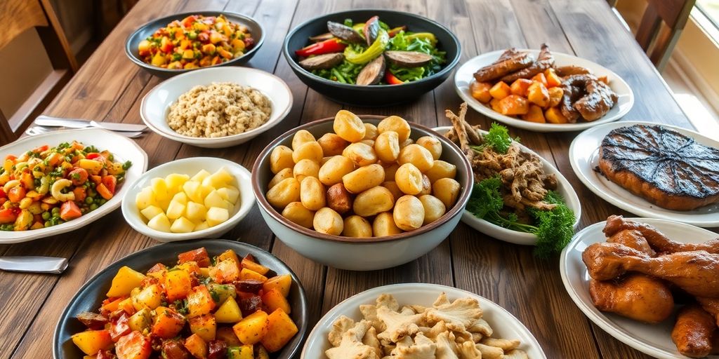 Vijf kilo aardappelen met groenten en vlees