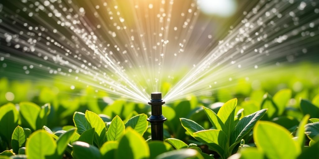 Bewässerungssysteme im Garten: Tropfsystem und Sprinkler.