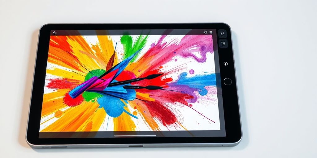 Digital painting tools on a screen