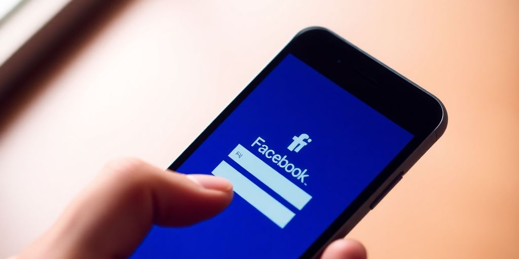 Tela de login do Facebook em um smartphone.