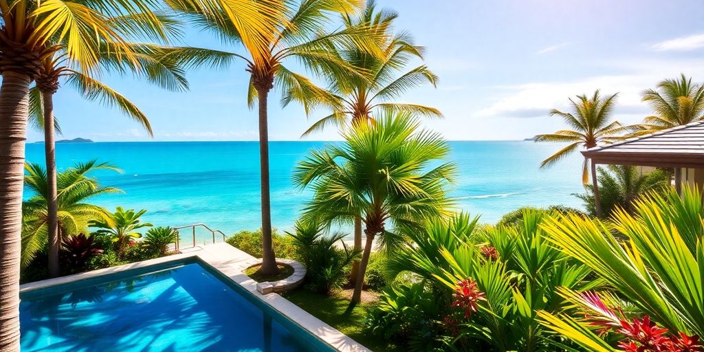 Coastal Phuket property with lush greenery.