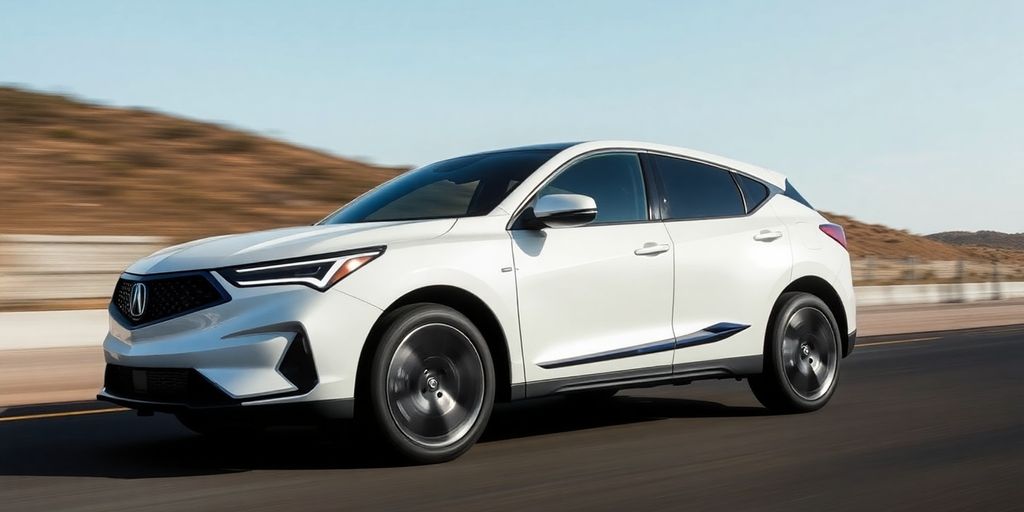 Acura RSX prototype electric crossover in motion.