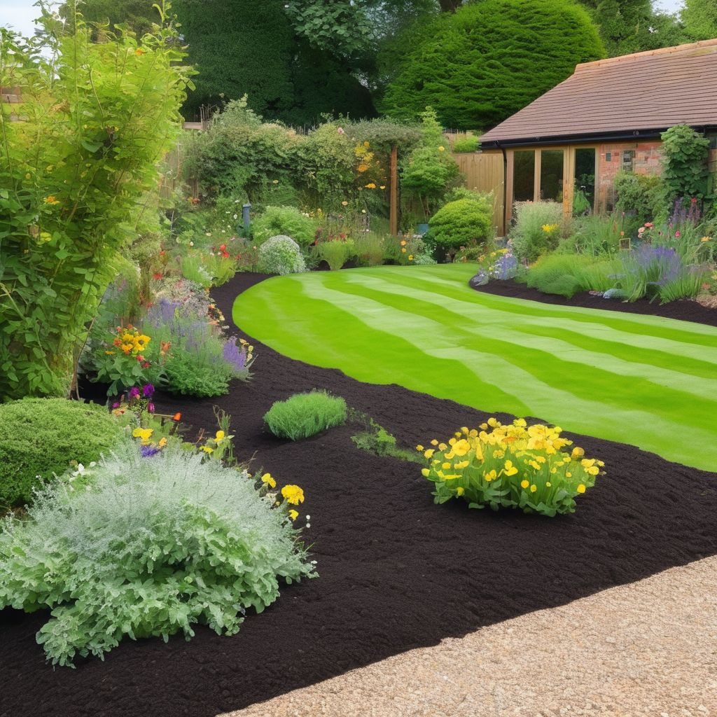 British garden with compost top dressing and Wessex® Soil Improver Compost
