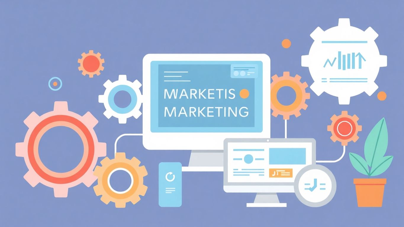 Illustrasjon av automatiserte markedsføringsprosesser.