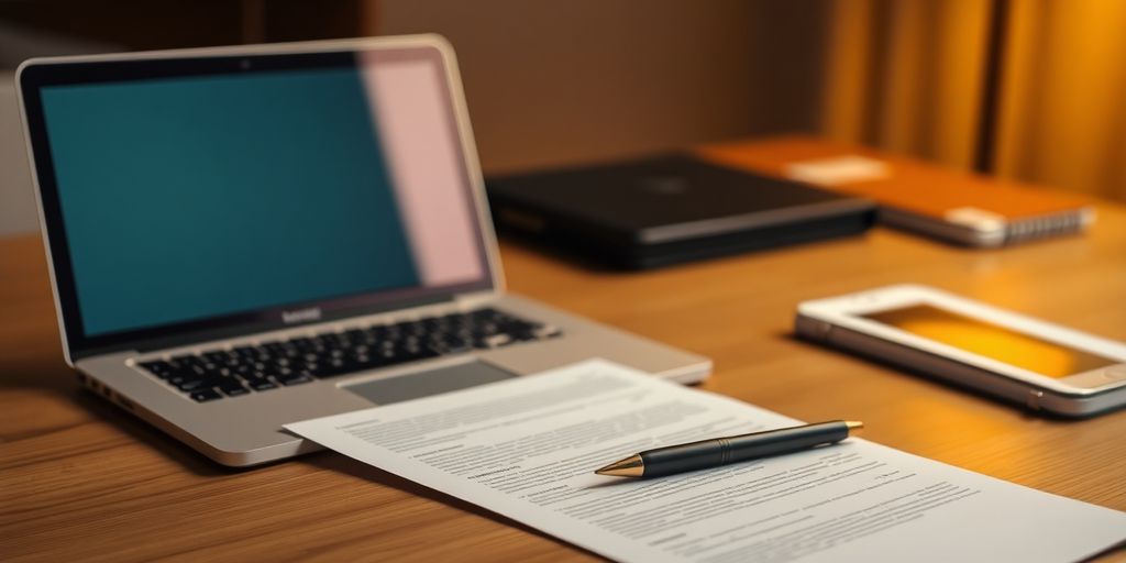 Neat desk setup for writing a cover letter.