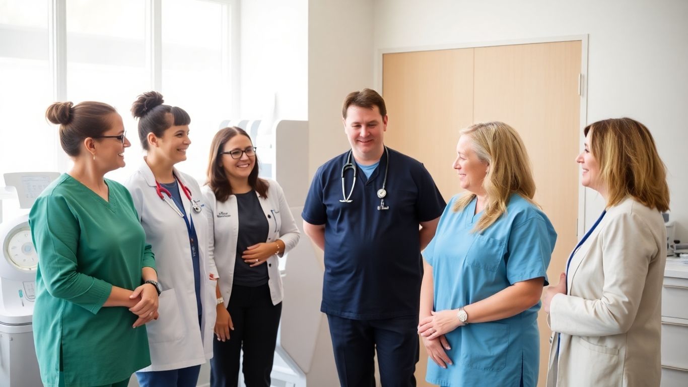Allied health professionals collaborating in a Bendigo clinic.