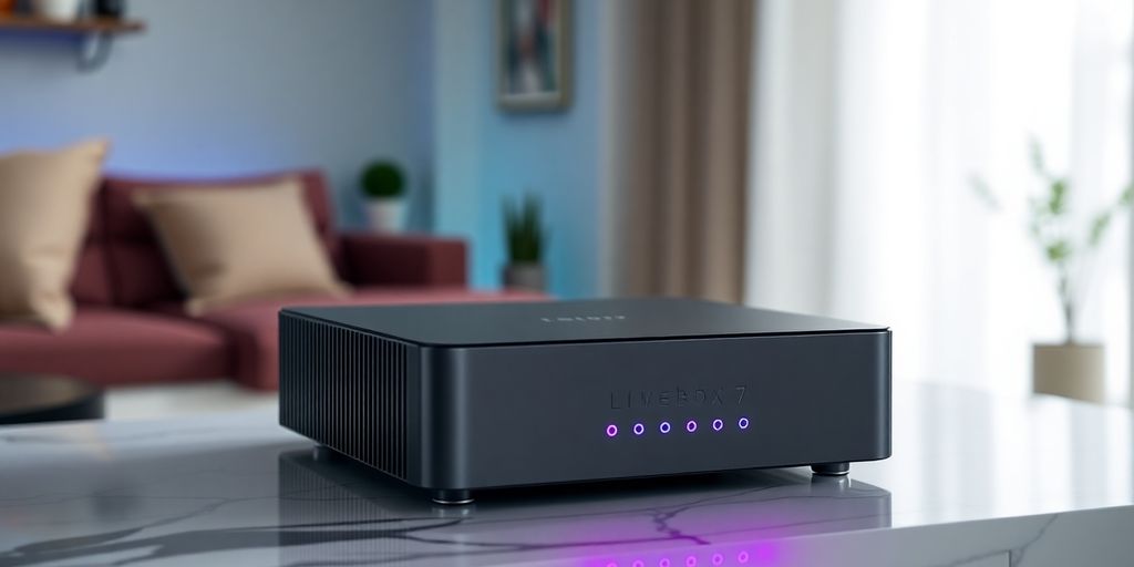 Appareil Livebox 7 moderne dans un environnement confortable.