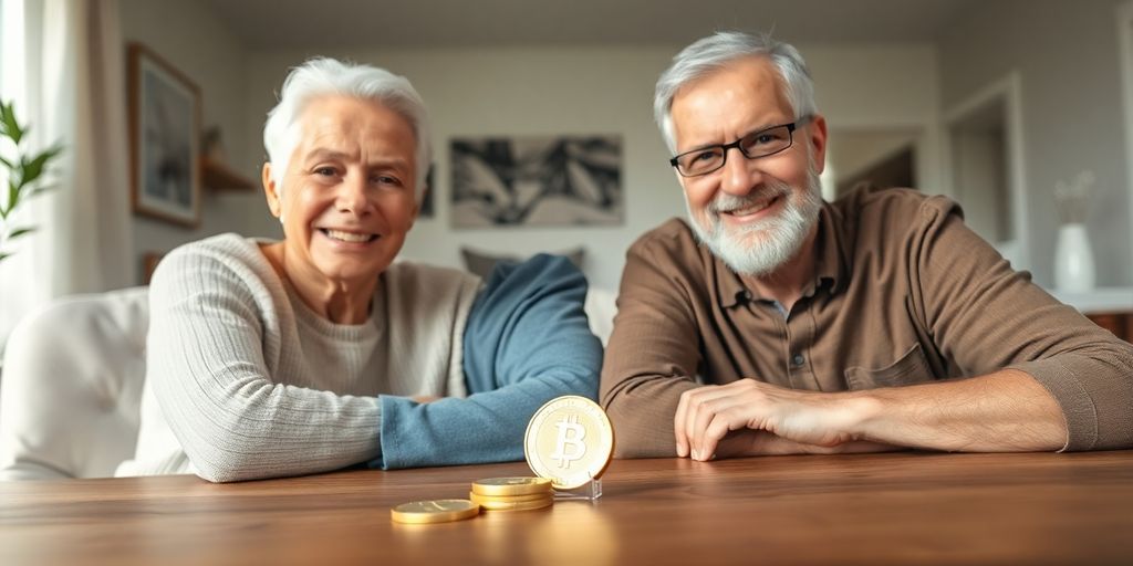 Couple agé souriant planifiant leur retraite