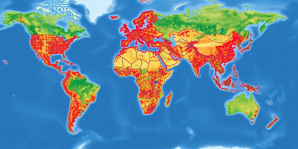 Diverse global population clusters on a world map.
