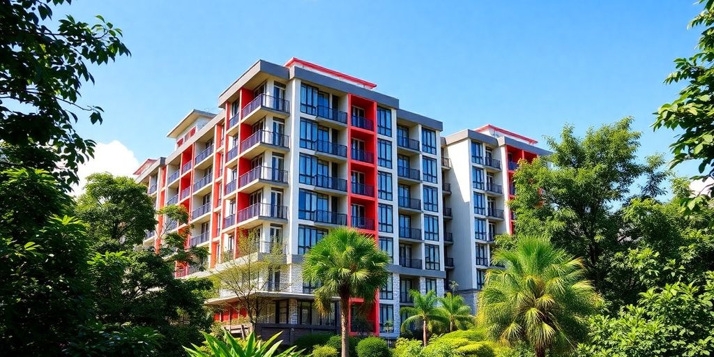 Modern condo building near Chiang Mai University in Thailand.