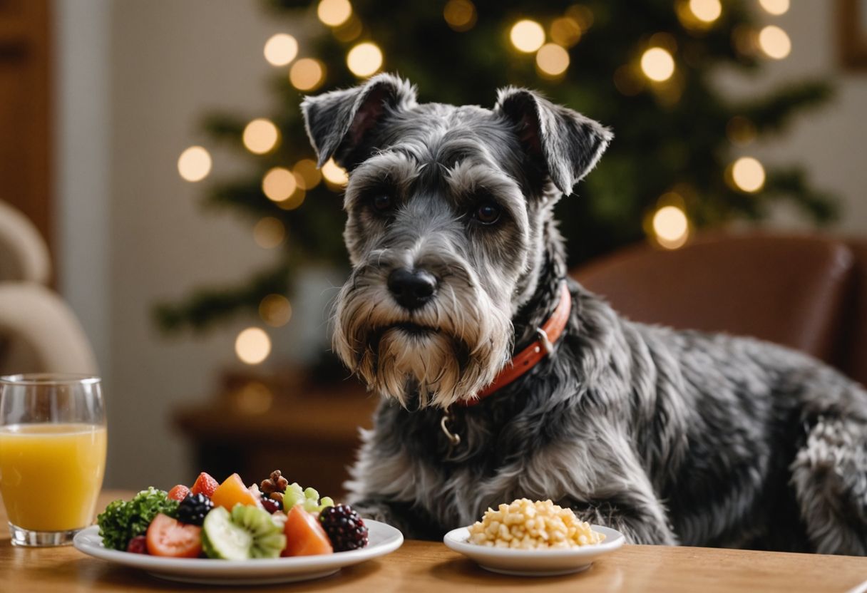 Miniature Schnauzer with healthy human food treats