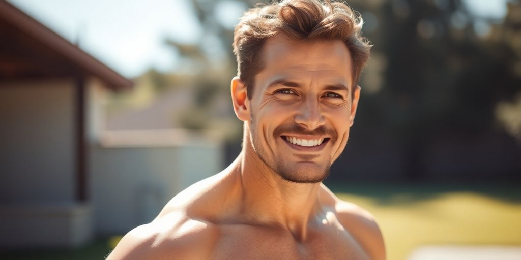 Man feeling confident and energetic.