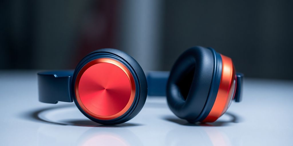 Moderne Bluetooth Kopfhörer auf eleganter Oberfläche.