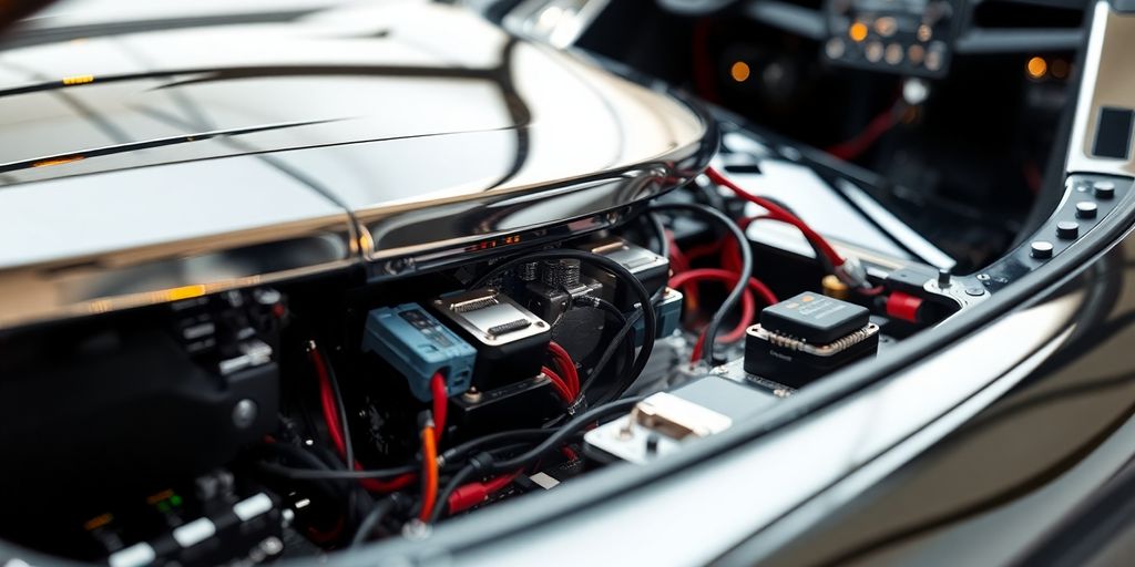 Composants électroniques pour automobiles futuristes avancées.