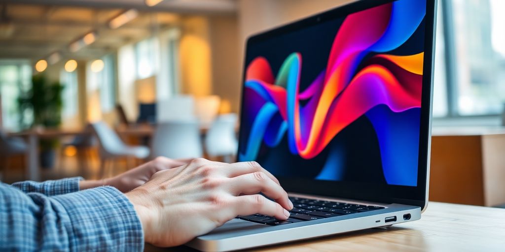 Femme regardant un écran d'ordinateur portable