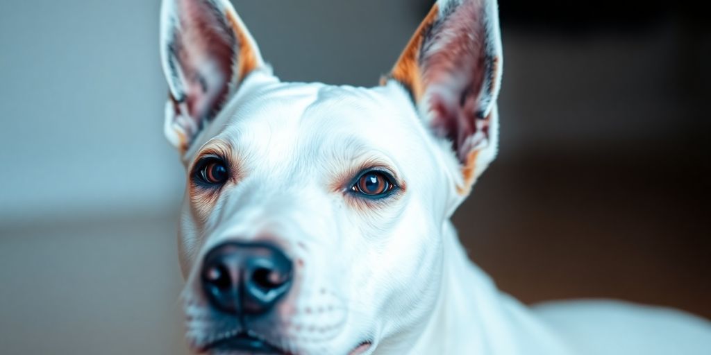Bull Terrier with a friendly expression