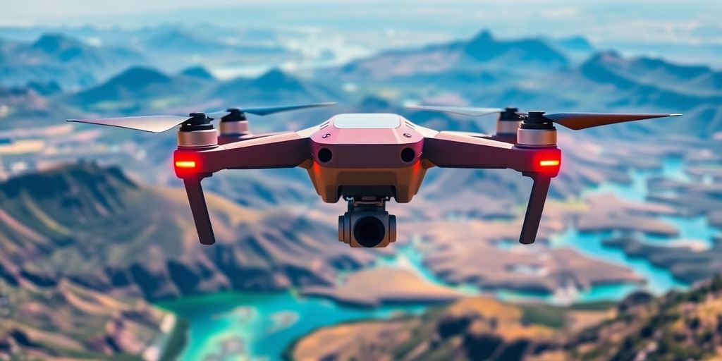 Drone survolant un paysage magnifique et coloré.