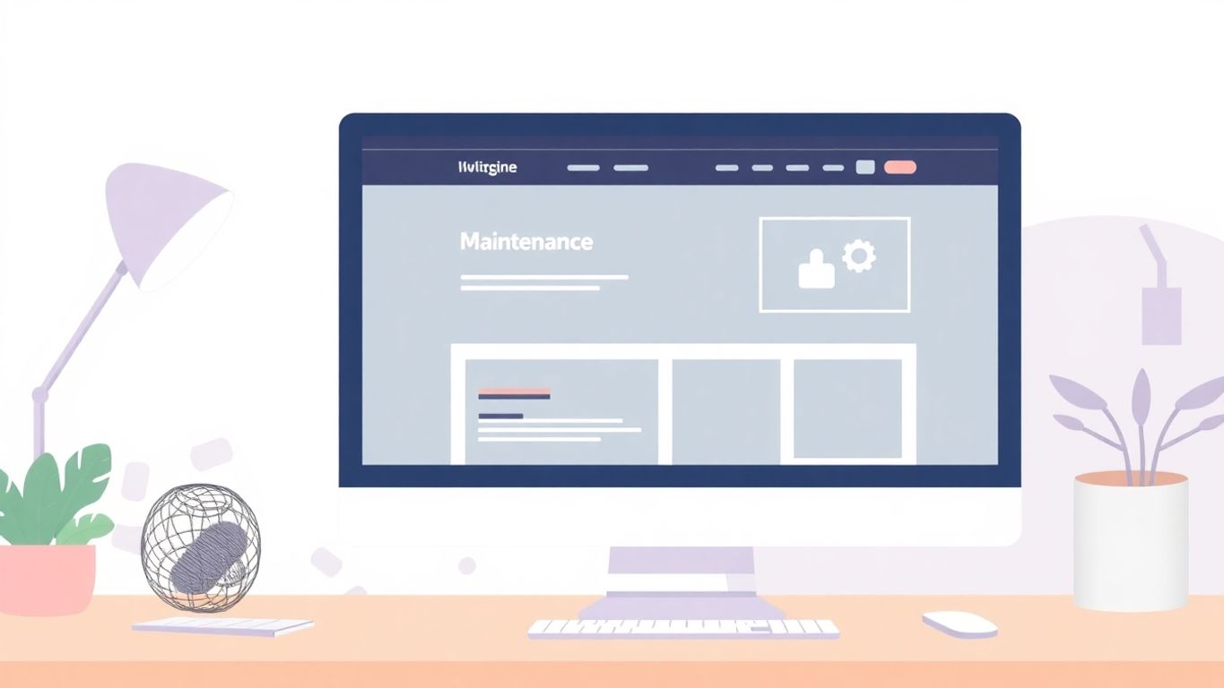 Moderne illustrasjon av nettsidevedlikehold.