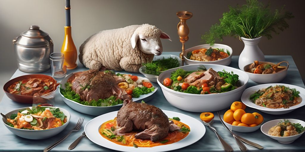 healthy lamb dishes on a table with a weight loss theme