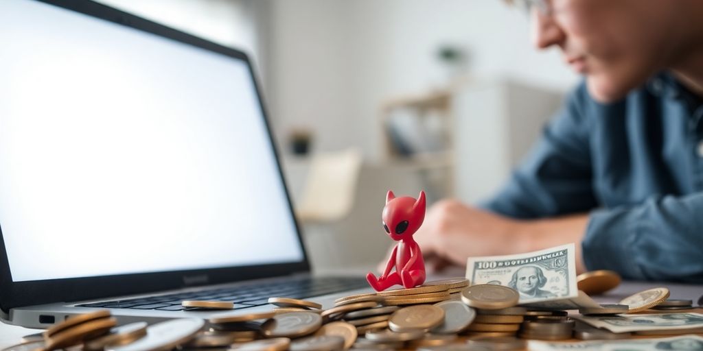 Person with laptop and money