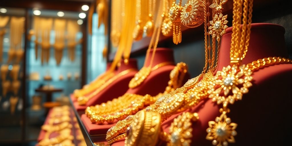 Bijoux en or, marché traditionnel, pièges potentiels.