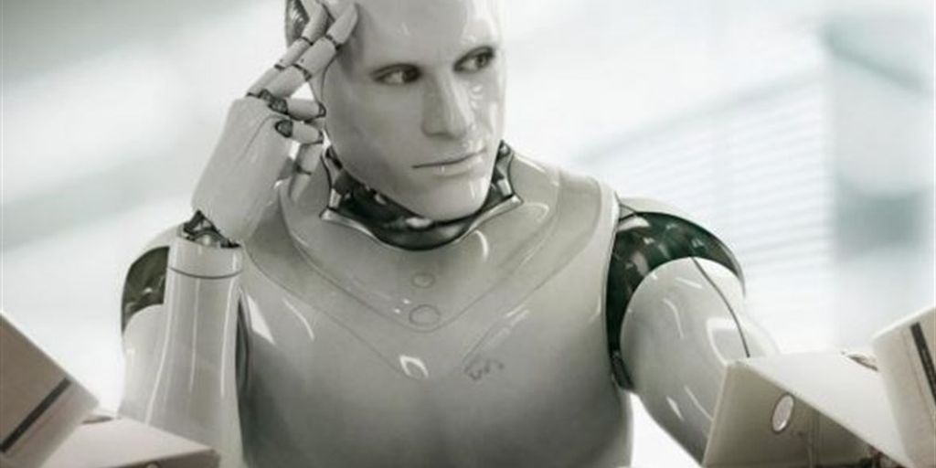 futuristic robots and AI technology in a modern laboratory