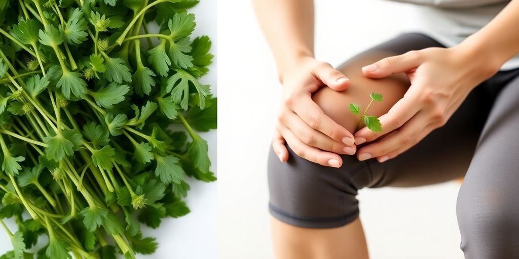 Herbal remedies and joint mobility illustration.