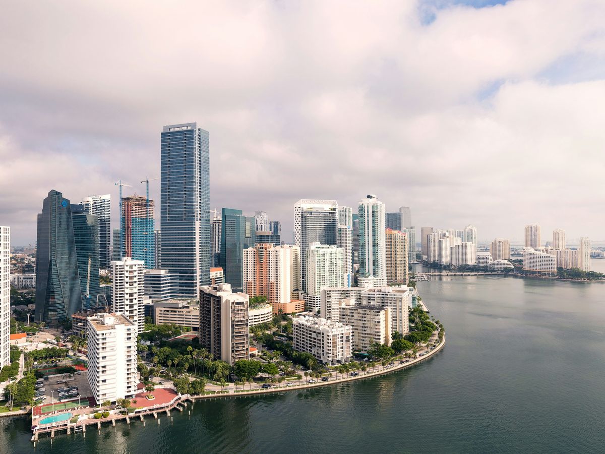 aerial photography of high-rise buildings near sea
