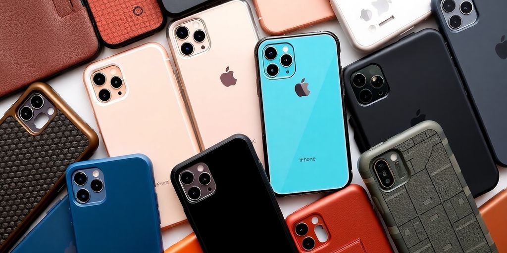 Sleek iPhone 15 cases in various colours and materials.