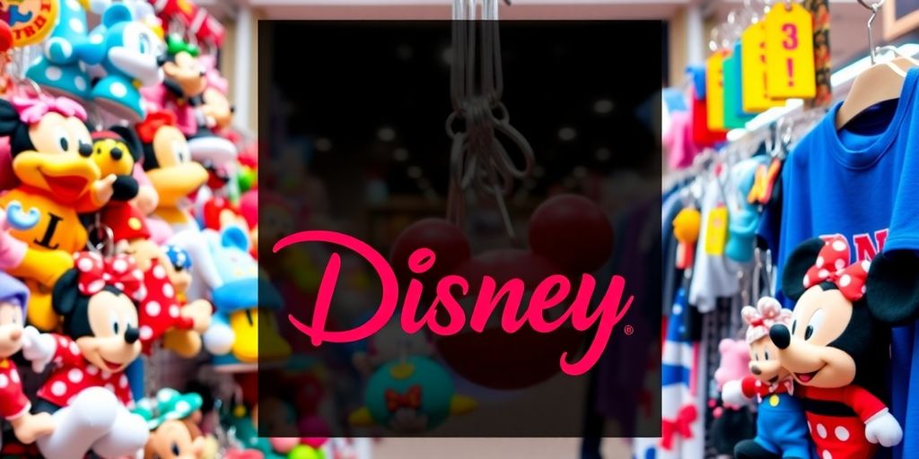 Souvenirs da Disney: peluches e lembranças coloridas.