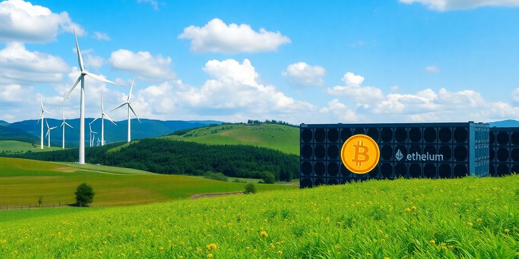 Contrasting energy sources for Bitcoin and Ethereum mining.